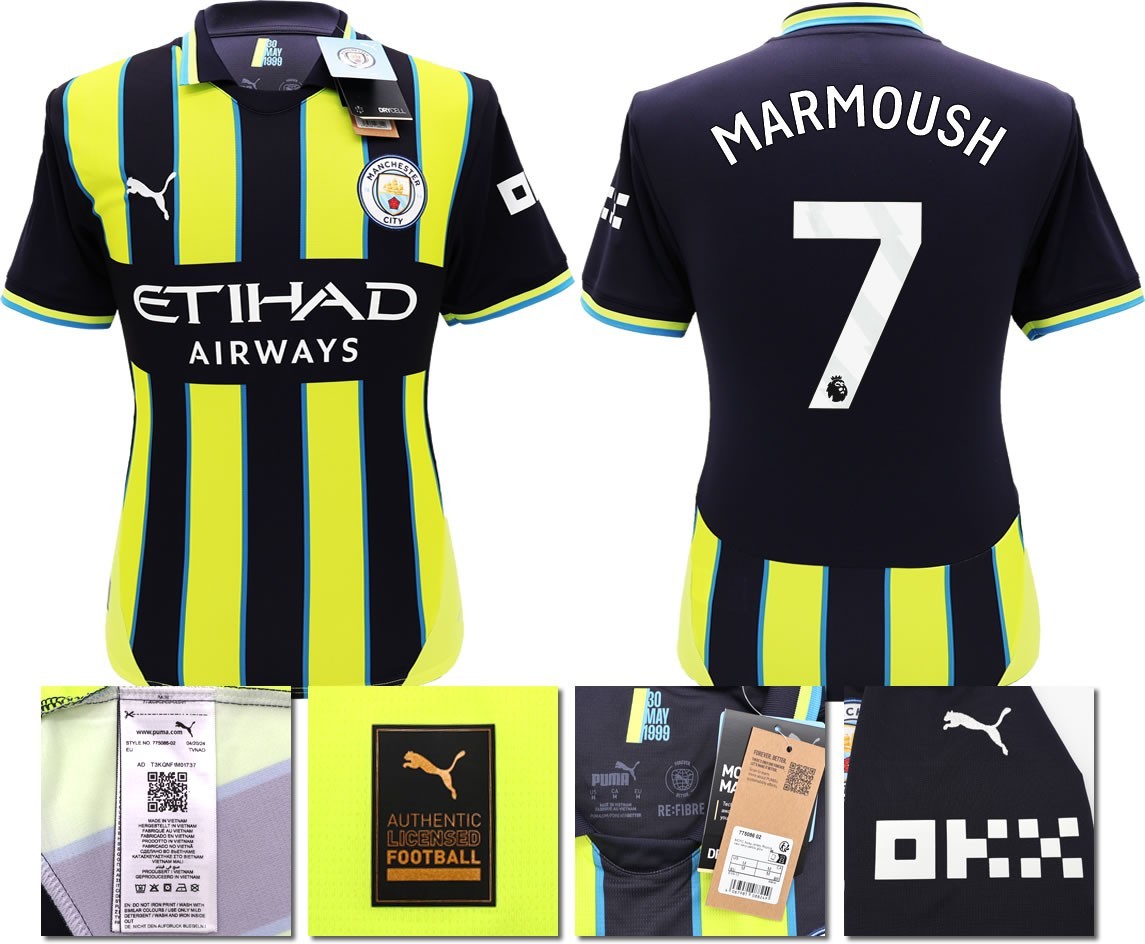 BNWT 2024 2025 MAN CITY PUMA AWAY MARMOUSH 7 FOOTBALL SHIRT
