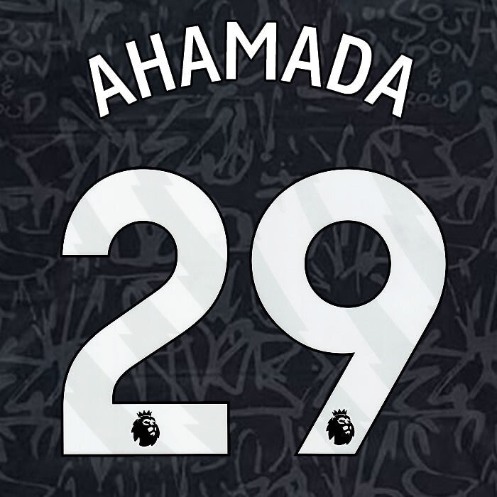 2023 2024 OFFICIAL CRYSTAL PALACE AHAMADA 29 WHITE 3RD PLAYER SIZE NAMESET