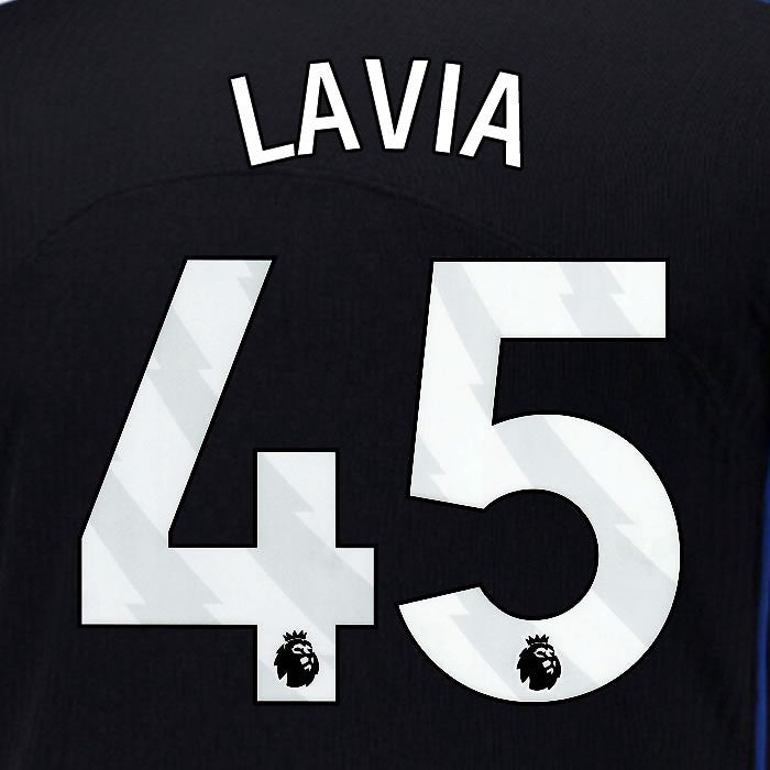 2025 2026 OFFICIAL CHELSEA LAVIA 45 WHITE 3RD PLAYER SIZE NAMESET