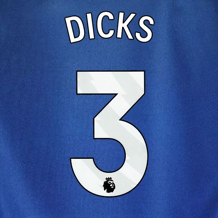 2023 2024 WEST HAM DICKS 3 OFFICIAL 3RD WHITE PLAYER SIZE NAMESET