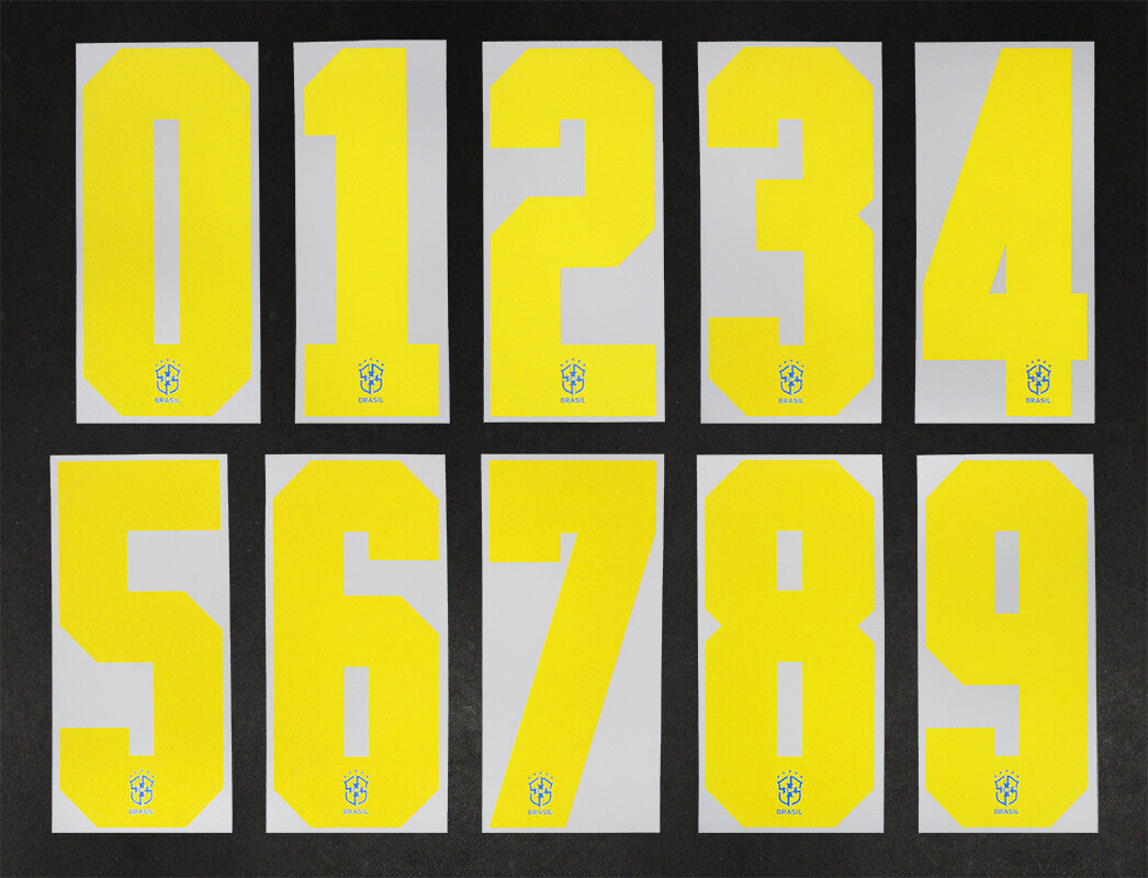 BRAZIL 2020 - 2021 OFFICIAL AWAY PLAYER SIZE SHIRT NUMBERS 260MM