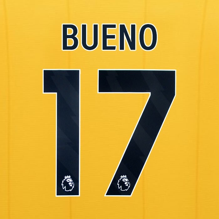 2023 2024 WOLVES HOME BLACK BUENO 17 OFFICIAL PLAYER SIZE NAMESET