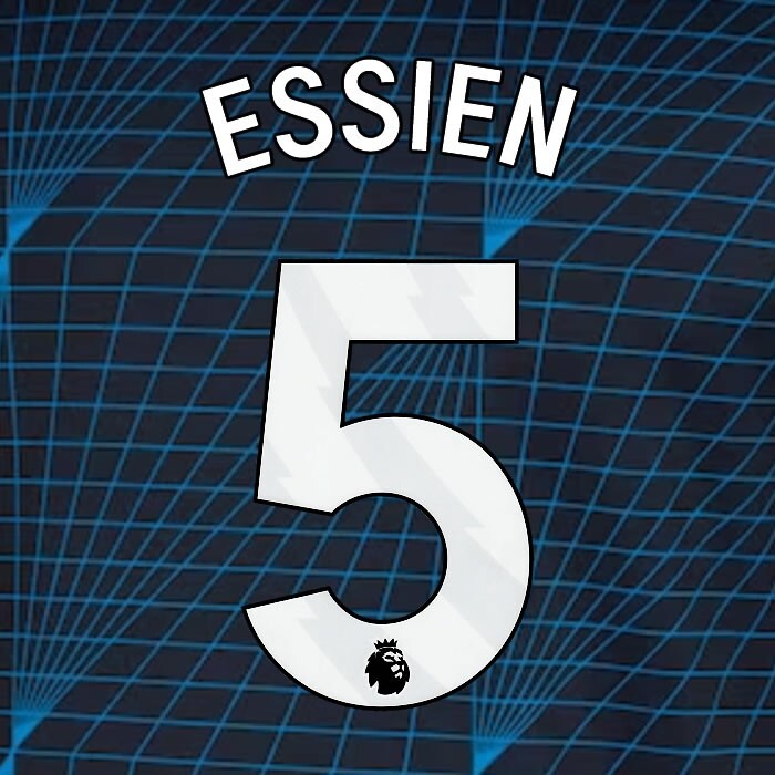 2023 2024 OFFICIAL CHELSEA ESSIEN 5 WHITE AWAY PLAYER SIZE NAMESET