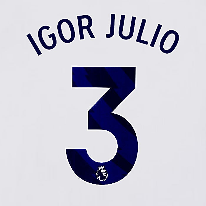2023 2024 BRIGHTON IGOR JULIO 3 OFFICIAL BLUE HOME PLAYER SIZE NAME SET