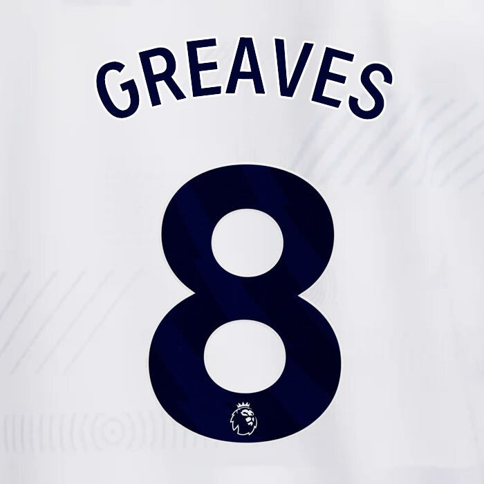 TOTTENHAM 2023/2024 GREAVES 8 AVERY DENNISON BLUE PLAYER SIZE NAME SET