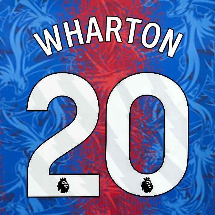 2024 2025 OFFICIAL CRYSTAL PALACE WHARTON 20 WHITE HOME PLAYER SIZE NAMESET