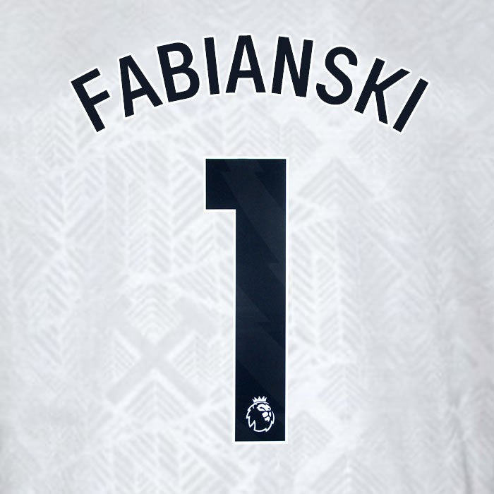 2024 2025 WEST HAM FABIANSKI 1 OFFICIAL 3RD BLACK PLAYER SIZE NAMESET