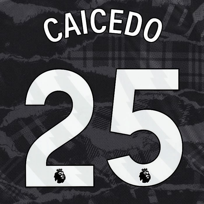 2024 2025 OFFICIAL CHELSEA CAICEDO 25 WHITE 3RD PLAYER SIZE NAMESET