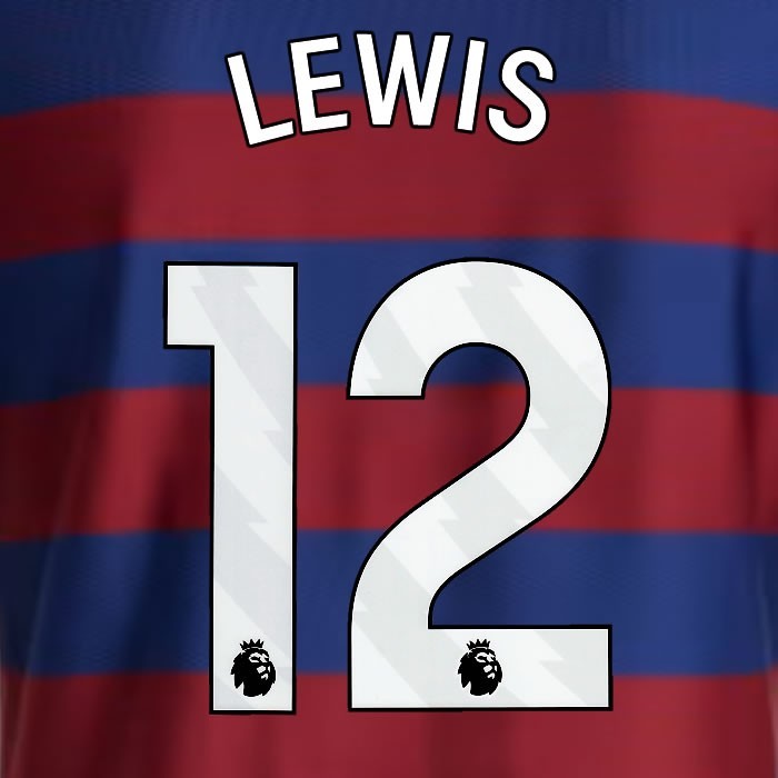 2024 2025 NEWCASTLE LEWIS 12 OFFICIAL WHITE AWAY PLAYER SIZE NAME SET