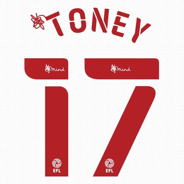 BRENTFORD 2020 2021 OFFICIAL TONEY 17 3RD PLAYER SIZE NAME SET
