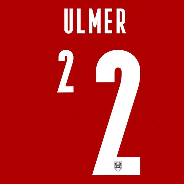 AUSTRIA 2020 2021 OFFICIAL ULMER 2 HOME PLAYER SIZE NAMESET