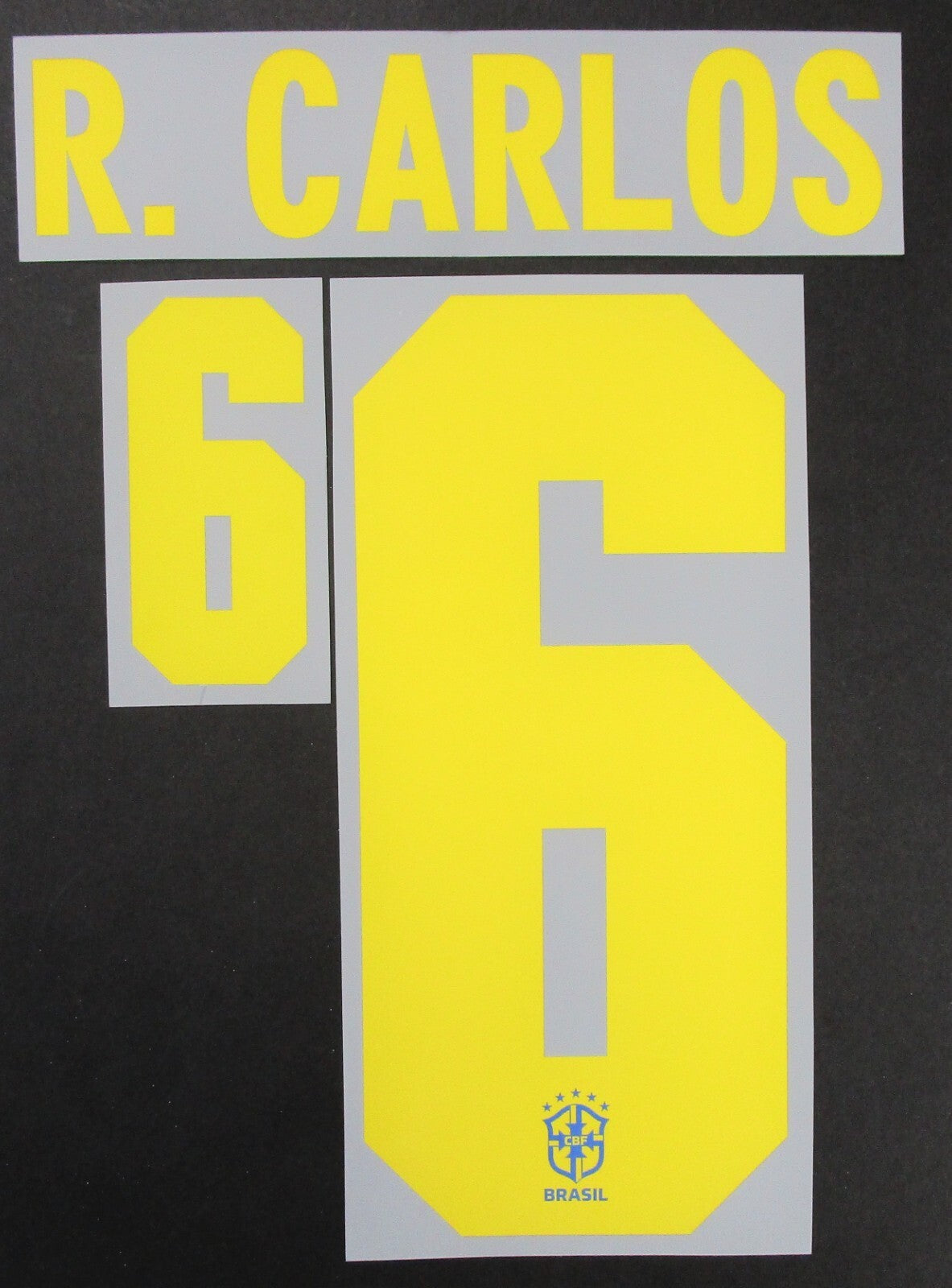 BRAZIL 2020 2021 OFFICIAL R. CARLOS 6 AWAY PLAYER SIZE NAMESET 260MM
