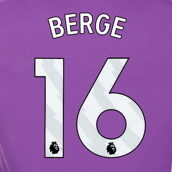 2024 2025 OFFICIAL FULHAM BERGE 16 WHITE 3RD PLAYER SIZE NAMESET