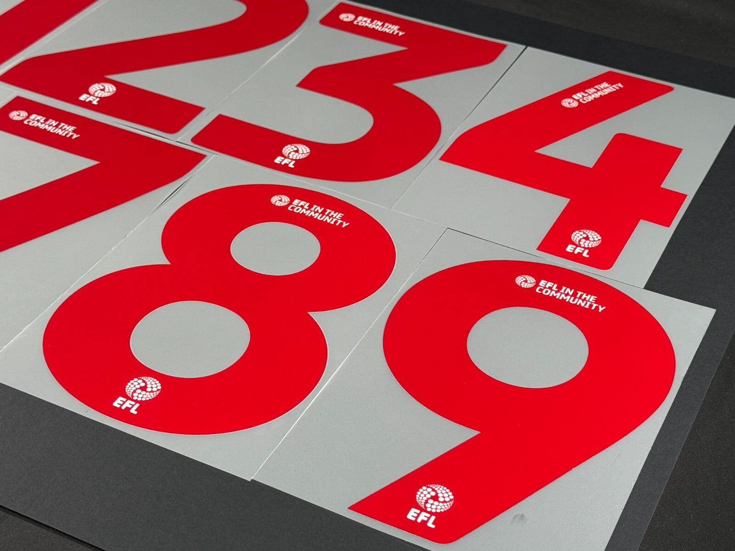 2023 2025 OFFICIAL EFL FOOTBALL LEAGUE RED PLAYER SIZE SHIRT NUMBERS
