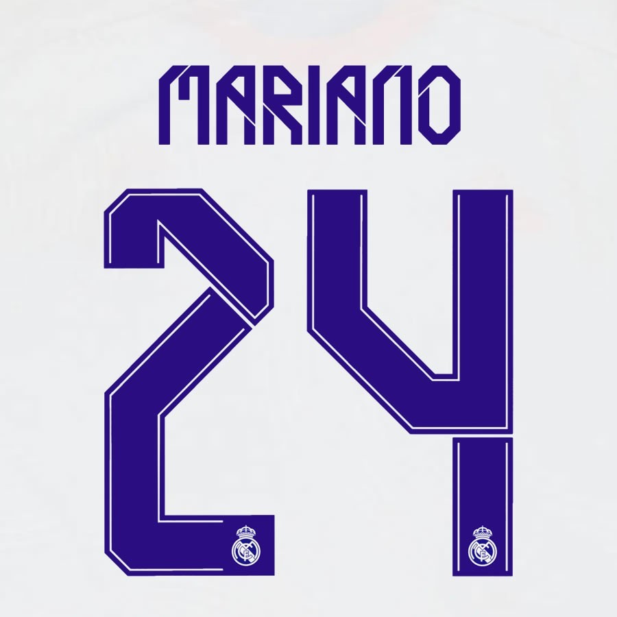 2021 2022 AVERY DENNISON REAL MADRID MARIANO 24 HOME PLAYER SIZE NAMESET