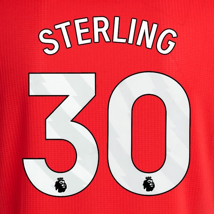 2024 2025 ARSENAL STERLING 30 WHITE HOME OFFICIAL PLAYER SIZE NAMESET