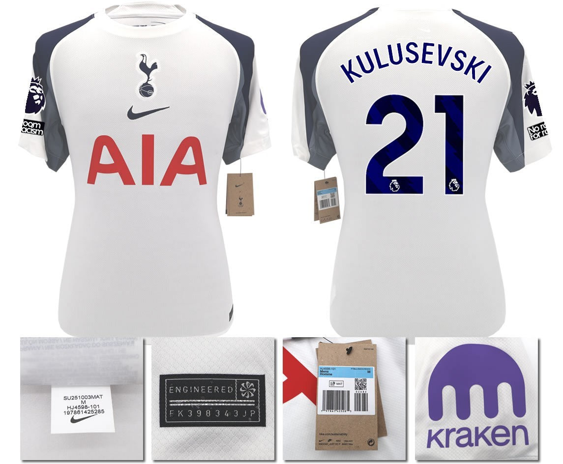 BNWT 2025 2026 TOTTENHAM NIKE HOME KULUSEVSKI 21 FOOTBALL SHIRT MEN'S
