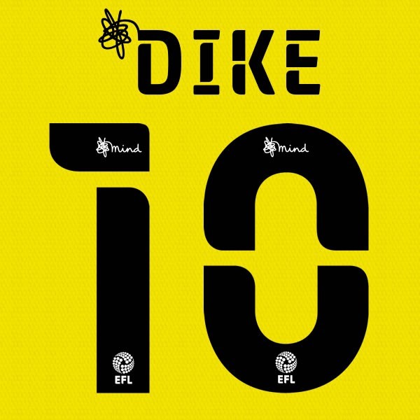 BARNSLEY 2020 2021 OFFICIAL DIKE 10 3RD PLAYER SIZE NAME SET