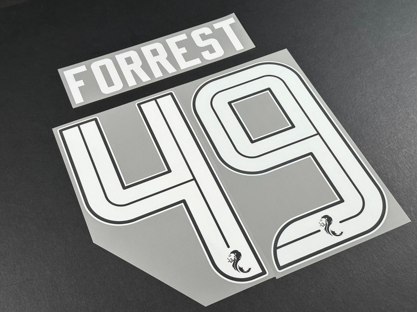 CELTIC 2024 2025 OFFICIAL SPORTING ID FORREST 49 AWAY WHITE PLAYER NAMESET