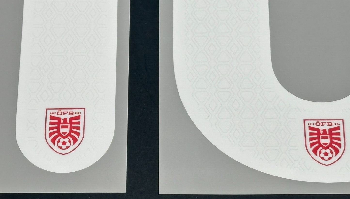 AUSTRIA 2024 2025 OFFICIAL GREGORITSCH 10 HOME PLAYER SIZE NAMESET