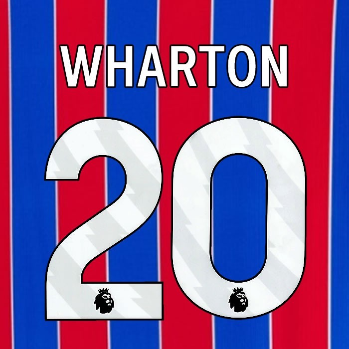 2025 2026 OFFICIAL CRYSTAL PALACE WHARTON 20 WHITE HOME PLAYER SIZE NAMESET