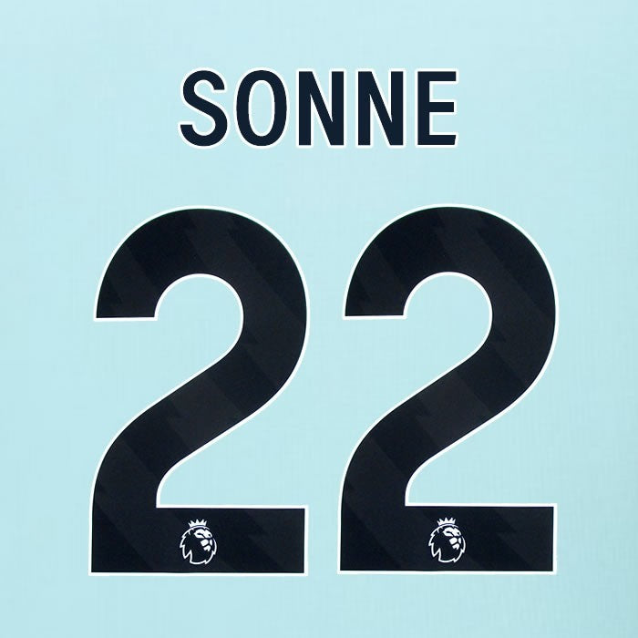 2025 2026 BURNLEY SONNE 22 OFFICIAL BLACK AWAY PLAYER SIZE NAMESET