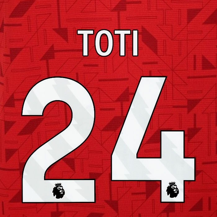 2023 2024 WOLVES AWAY TOTI 24 OFFICIAL WHITE PLAYER SIZE NAMESET