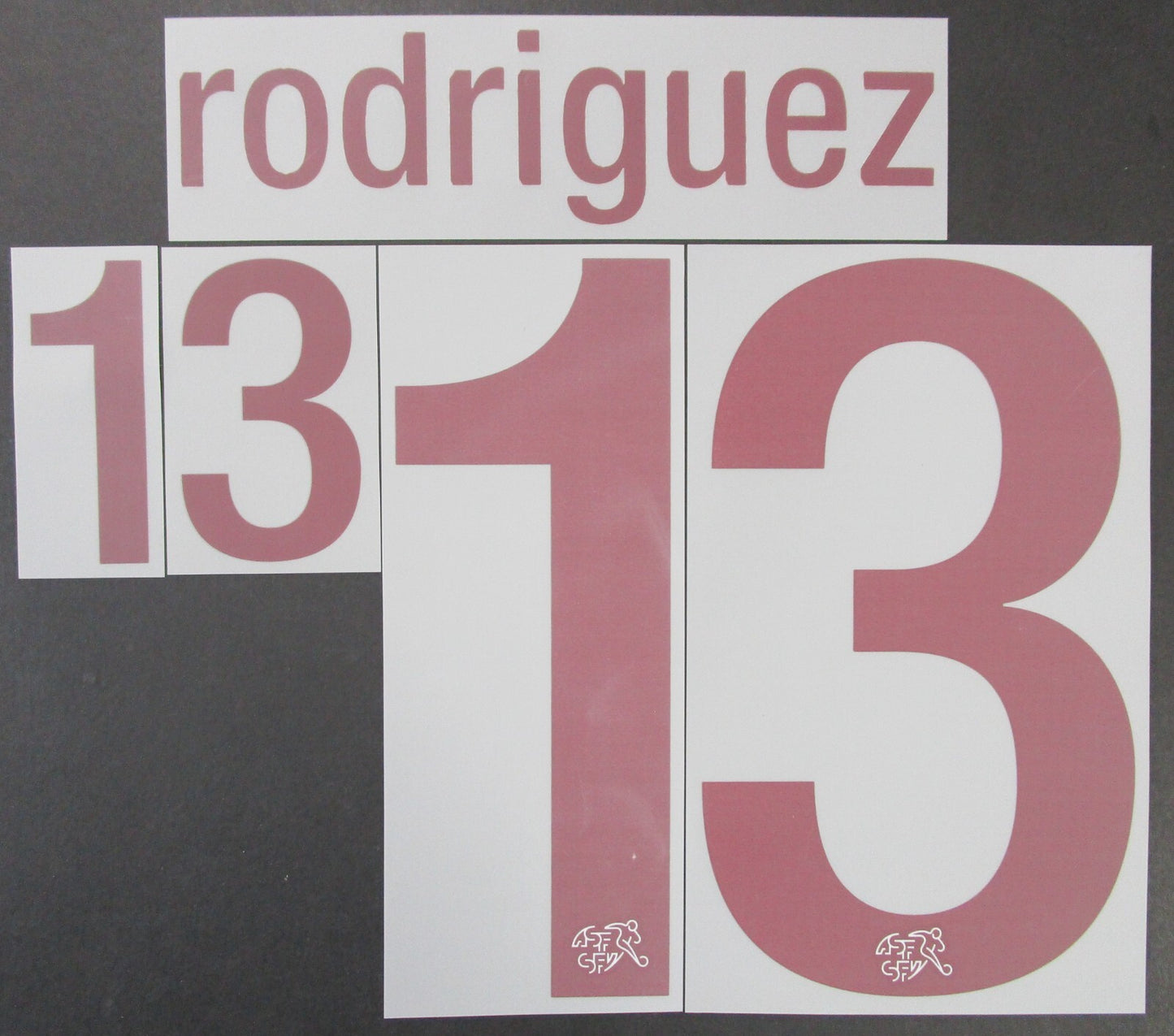 SWITZERLAND 2020 2021 OFFICIAL RODRIGUEZ 13 AWAY PLAYER SIZE NAMESET