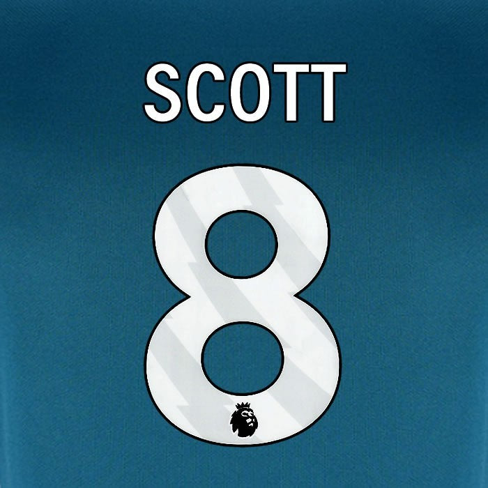 2024 2025 BOURNEMOUTH SCOTT 8 WHITE 3RD PLAYER SIZE NAME SET