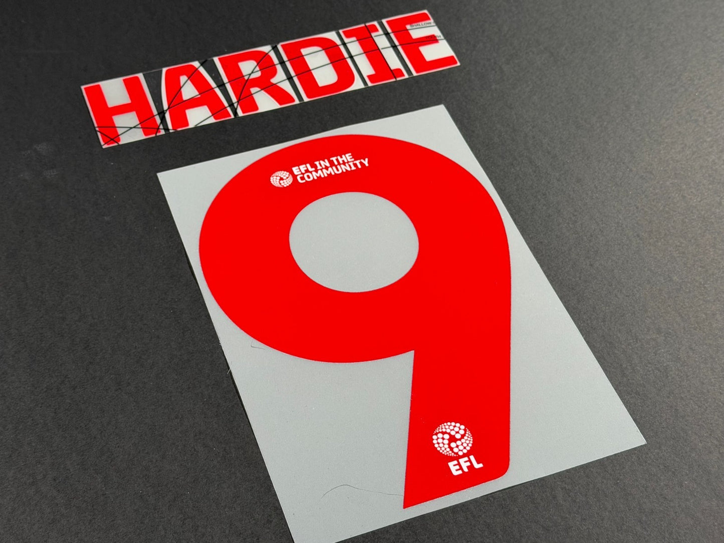 2025 2026 WREXHAM A.F.C HARDIE 9 OFFICIAL RED 3RD PLAYER SIZE NAMESET