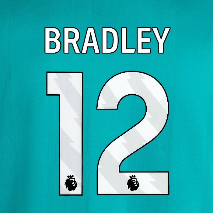 2025 2026 OFFICIAL LIVERPOOL BRADLEY 12 WHITE 3RD PLAYER SIZE NAMESET