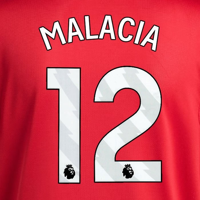 2025 2026 MANCHESTER UNITED MALACIA 12 HOME WHITE PLAYER SIZE NAMESET