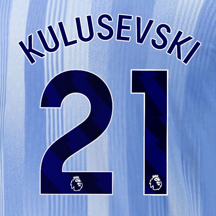 2024 2025 TOTTENHAM KULUSEVSKI 21 BLUE AWAY PLAYER SIZE NAME SET