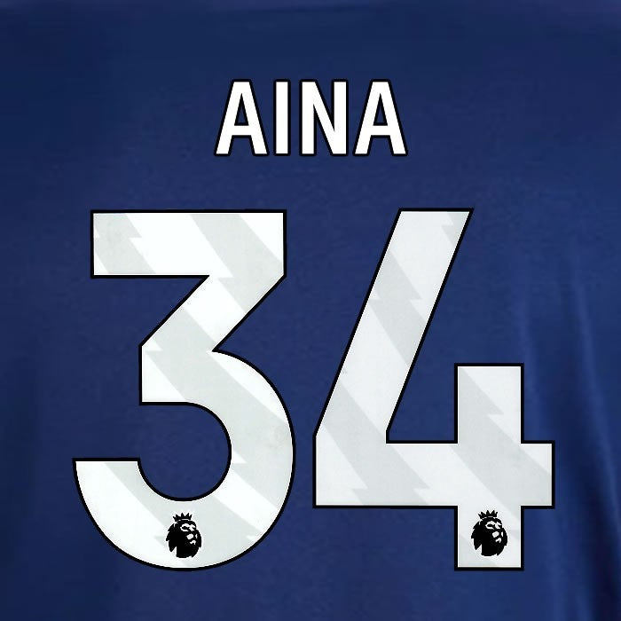2024 2025 OFFICIAL NOTTINGHAM AINA 34 WHITE AWAY PLAYER SIZE NAMESET