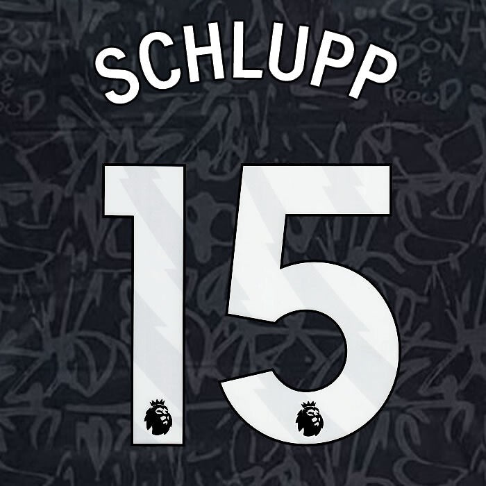 2023 2024 OFFICIAL CRYSTAL PALACE SCHLUPP 15 WHITE 3RD PLAYER SIZE NAMESET