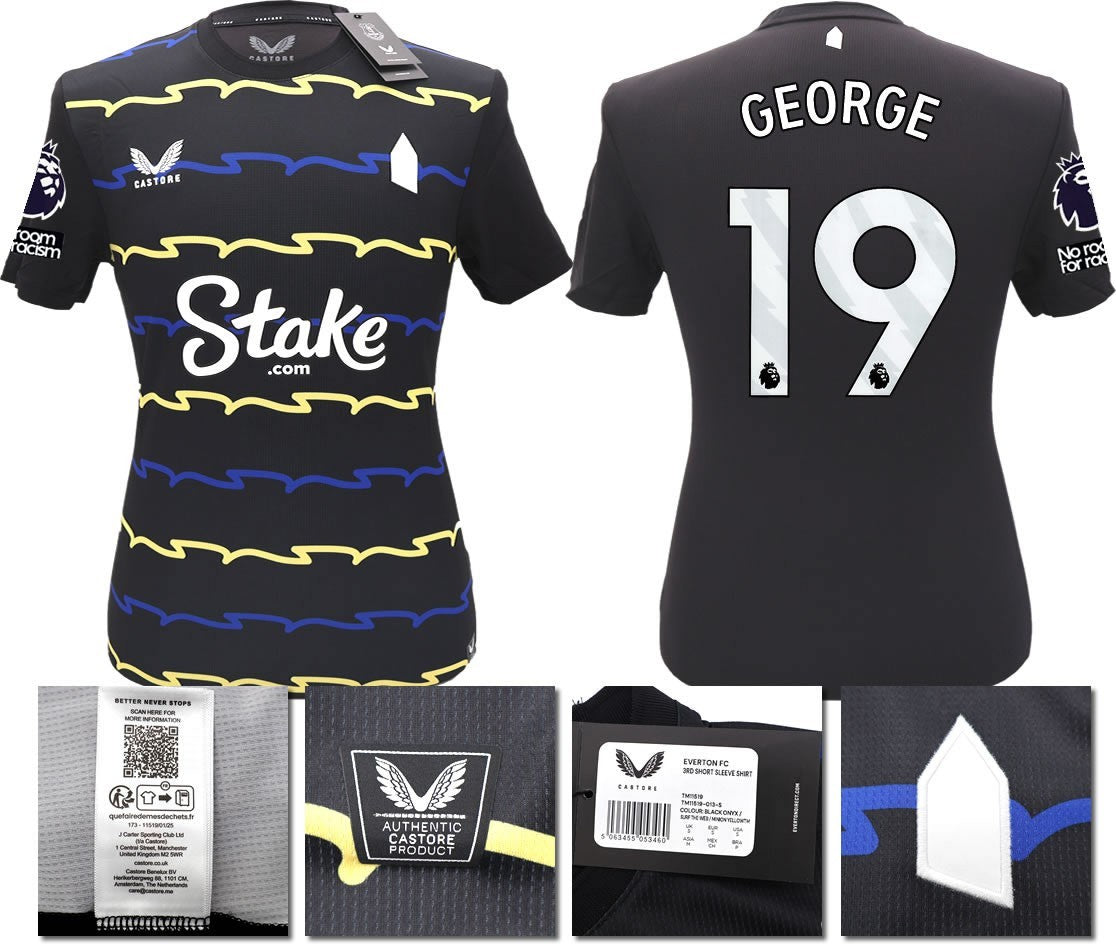 BNWT 2025/2026 EVERTON F.C. CASTORE 3RD SHIRT GEORGE 19