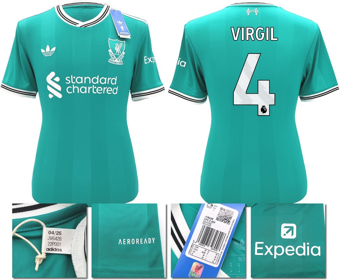BNWT 2025 2026 LIVERPOOL ADIDAS 3RD SHIRT VIRGIL 4 MEN'S
