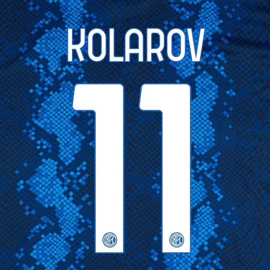 2021 2022 INTER MILAN OFFICIAL HOME KOLAROV 11 PLAYER SIZE NAMESET