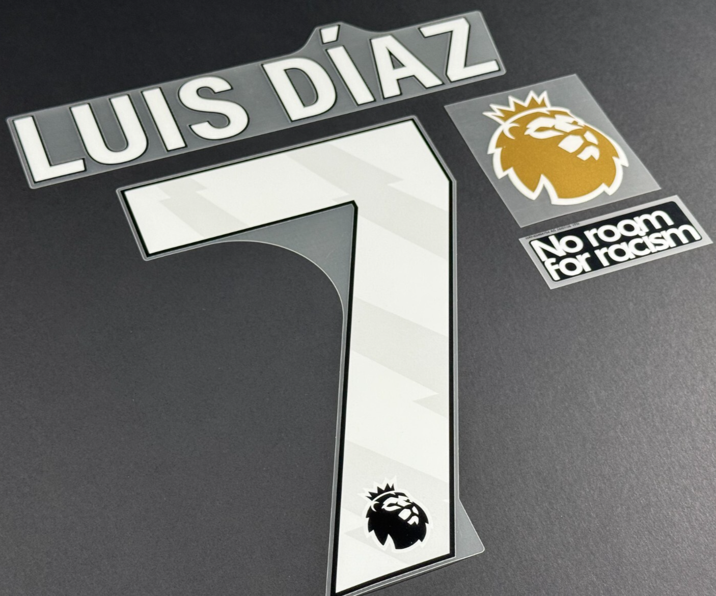 24/25 LIVERPOOL LUIS DIAS 7 OFFICIAL AVERY DENNISON WHITE PLAYER SIZE + PATCHES
