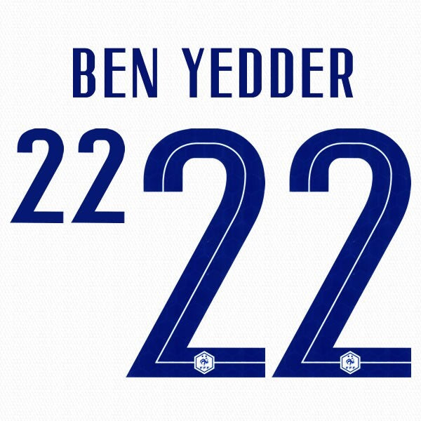 FRANCE 2020 2021 OFFICIAL BEN YEDDER 22 AWAY PLAYER SIZE NAMESET
