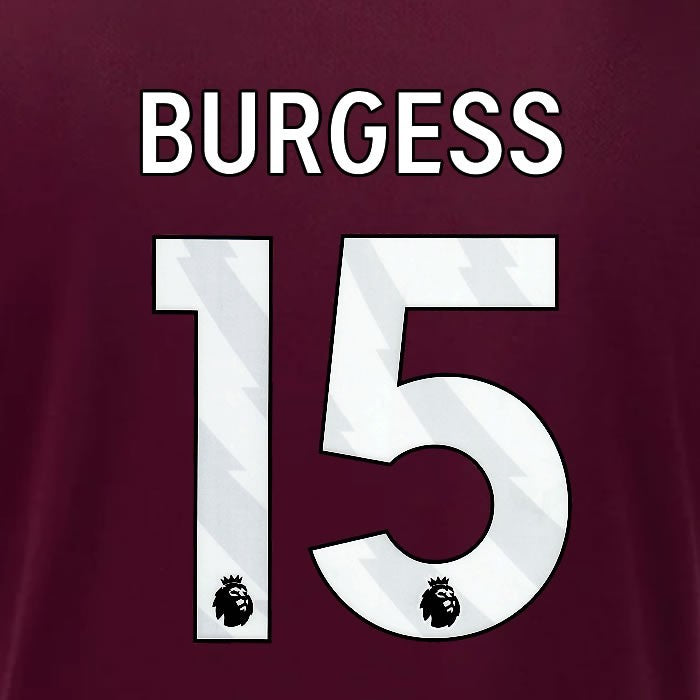 2024 2025 OFFICIAL IPSWICH TOWN BURGESS 15 WHITE AWAY PLAYER SIZE NAME SET