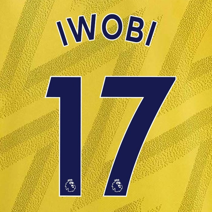 ARSENAL 2019-23 IWOBI 17 OFFICIAL AVERY DENNISON NAVY PLAYER SIZE NAME SET
