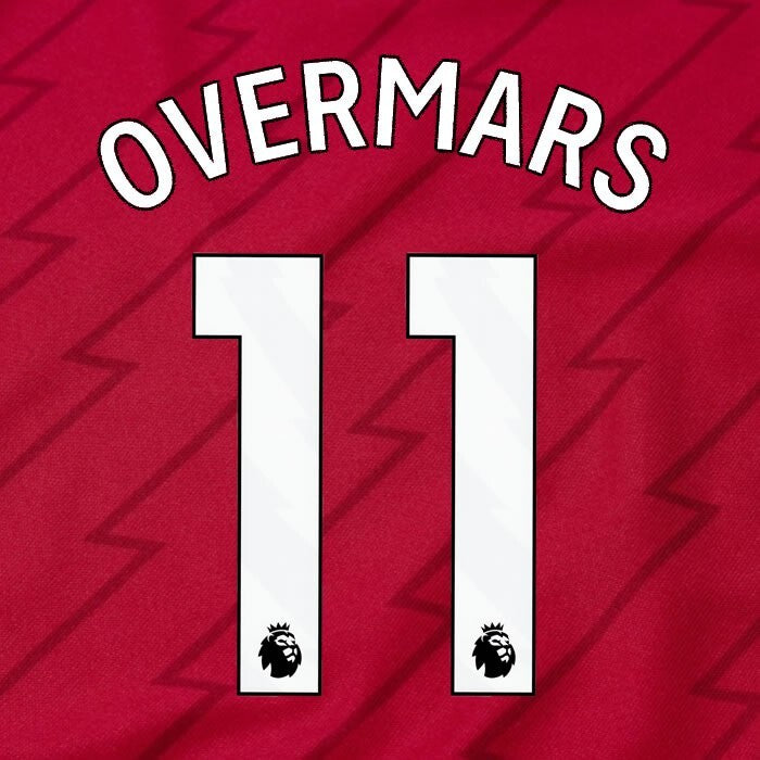 ARSENAL 2023/24 OVERMARS 11 OFFICIAL AVERY DENNISON WHITE PLAYER SIZE NAME SET
