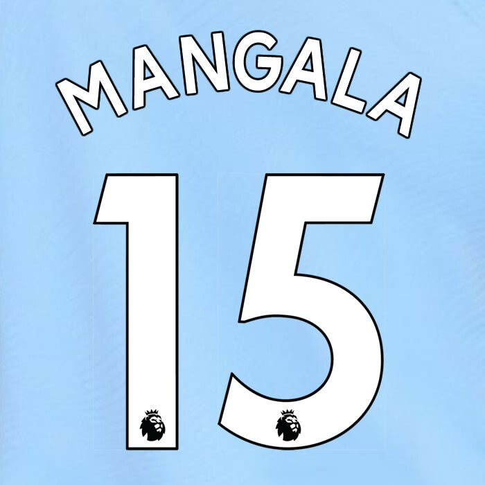 MAN CITY 2019-23 MANGALA 15 OFFICIAL AVERY DENNISON WHITE PLAYER SIZE NAME SET