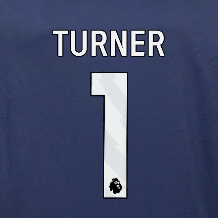2023 2024 OFFICIAL NOTTINGHAM TURNER 1 WHITE 3RD PLAYER SIZE NAMESET