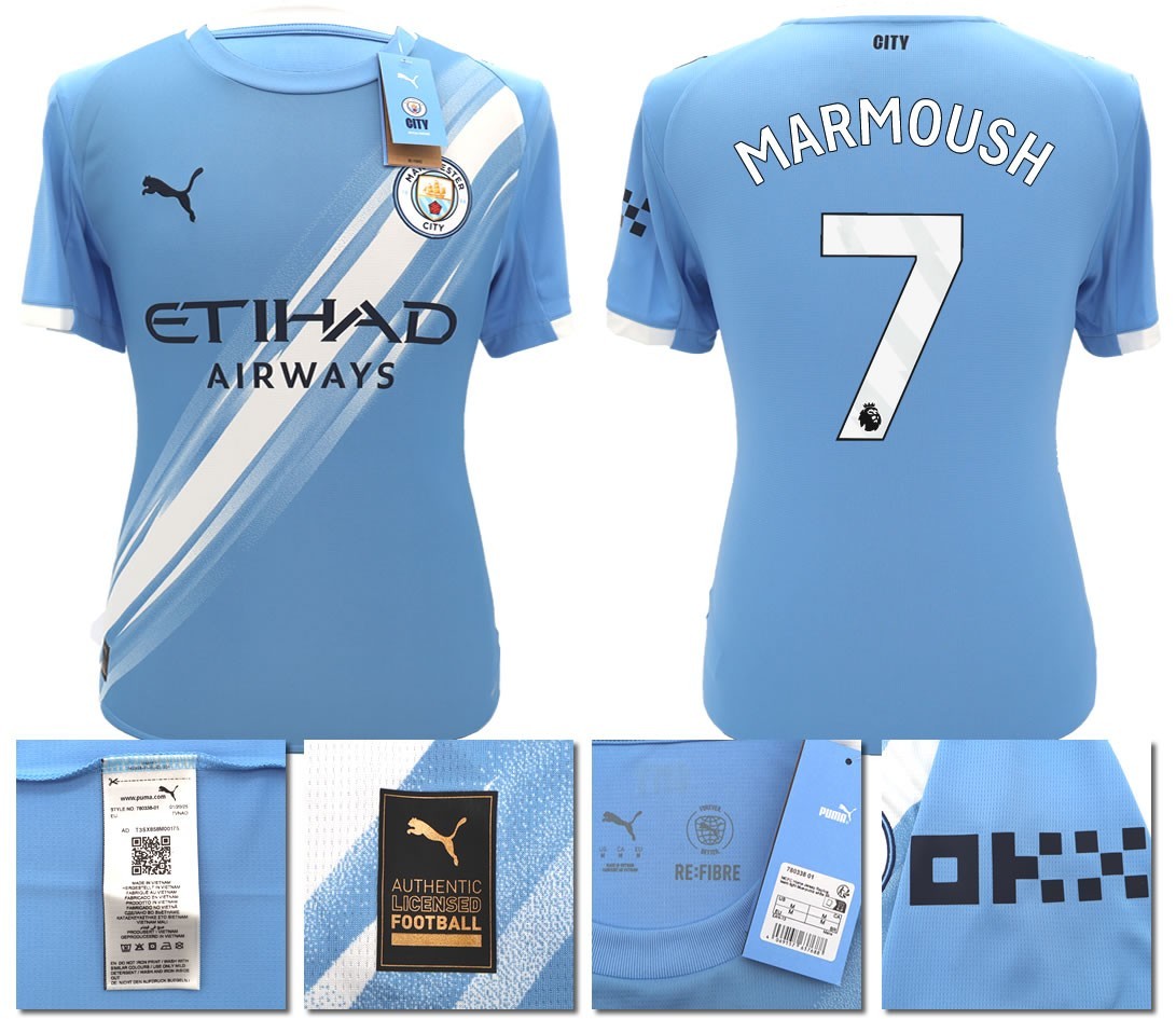 BNWT 2025 2026 MAN CITY PUMA HOME MARMOUSH 7 FOOTBALL SHIRT