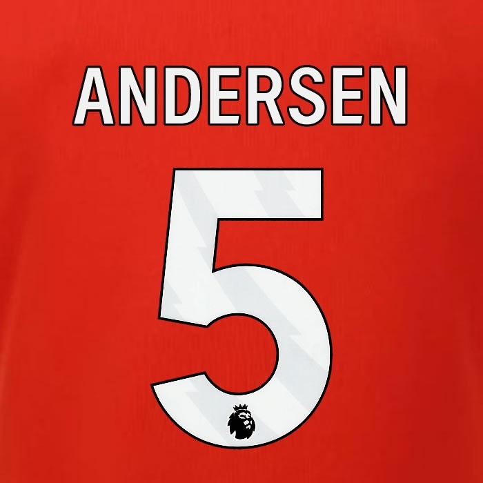 2023 2024 LUTON TOWN OFFICIAL ANDERSEN 5 WHITE HOME PLAYER SIZE NAMESET
