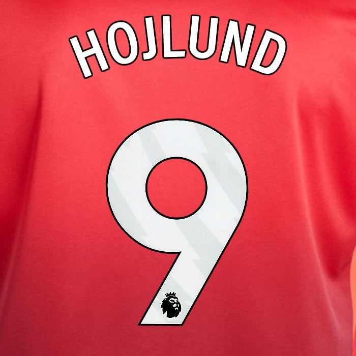 2024 2025 MANCHESTER UNITED HOJLUND 9 HOME WHITE PLAYER SIZE NAMESET