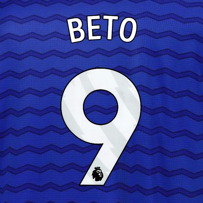 2025 2026 EVERTON BETO 9 OFFICIAL WHITE HOME PLAYER SIZE NAMESET
