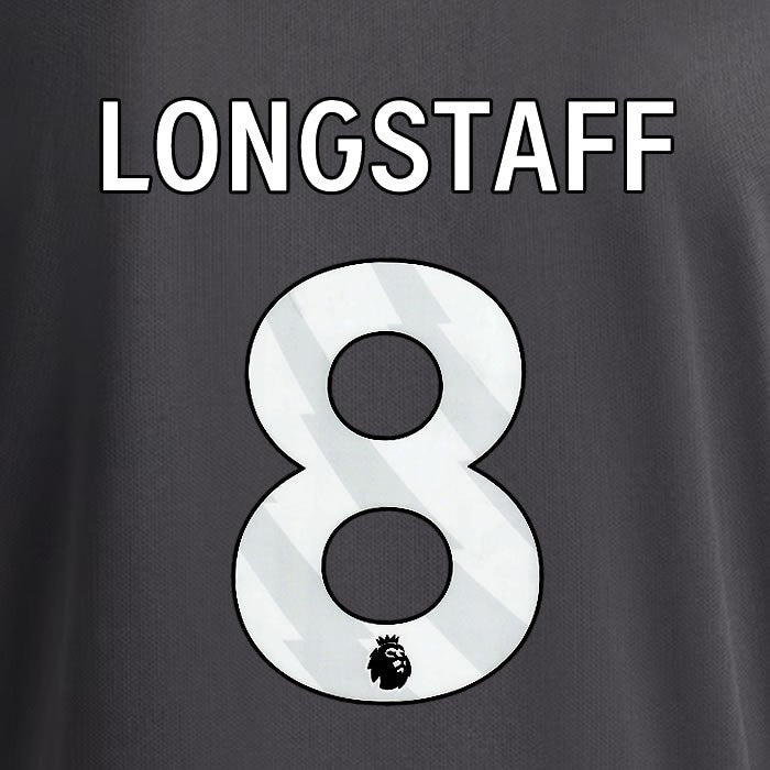 2025 2026 OFFICIAL LEEDS UNITED LONGSTAFF 8 WHITE 3RD PLAYER SIZE NAMESET